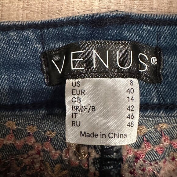 VENUS WOMENS EMBROIDERED JEANS BOOTCUT NEW SIZE 8 - Picture 9 of 14